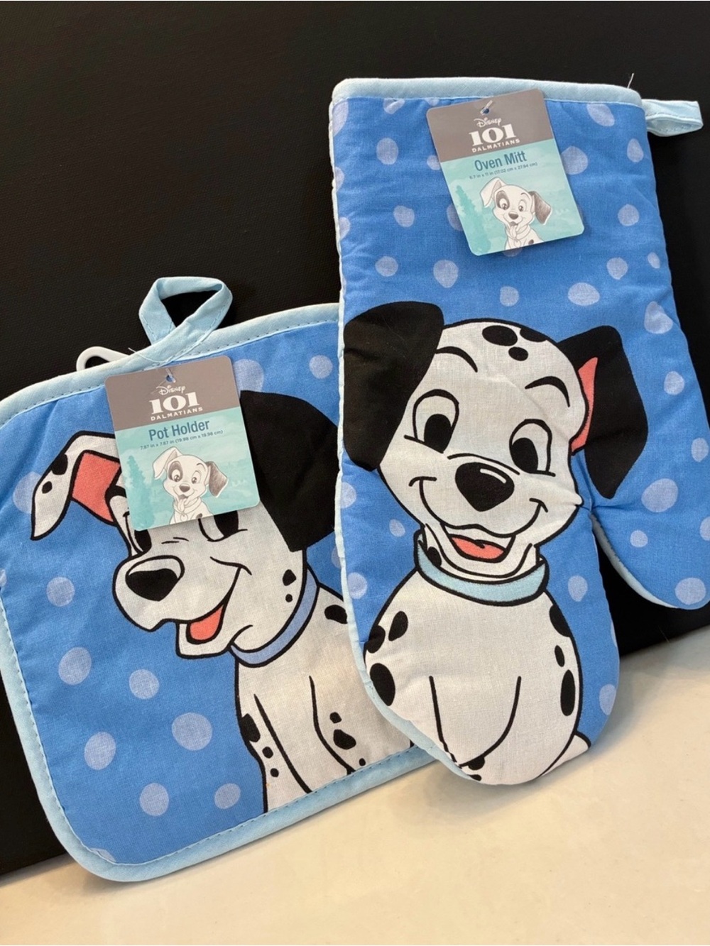 Disney Blue 101 Dalmatians Oven Mitt and Pot Holder Set